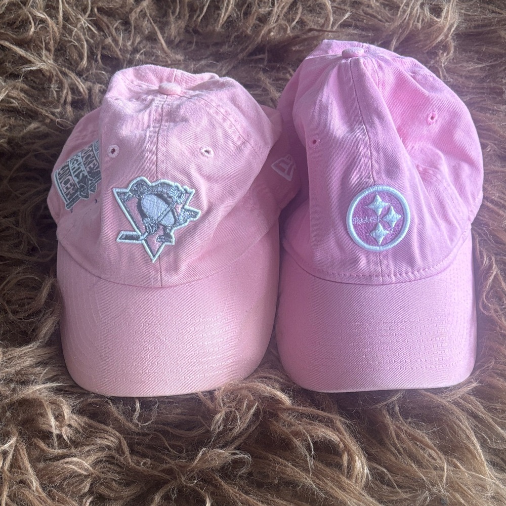 2 Pink Women’s Pittsburgh Steeler/Penguins Hats. NFL/New Era. - Picture 2 of 10